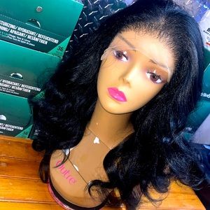 Free parting natural texture wig